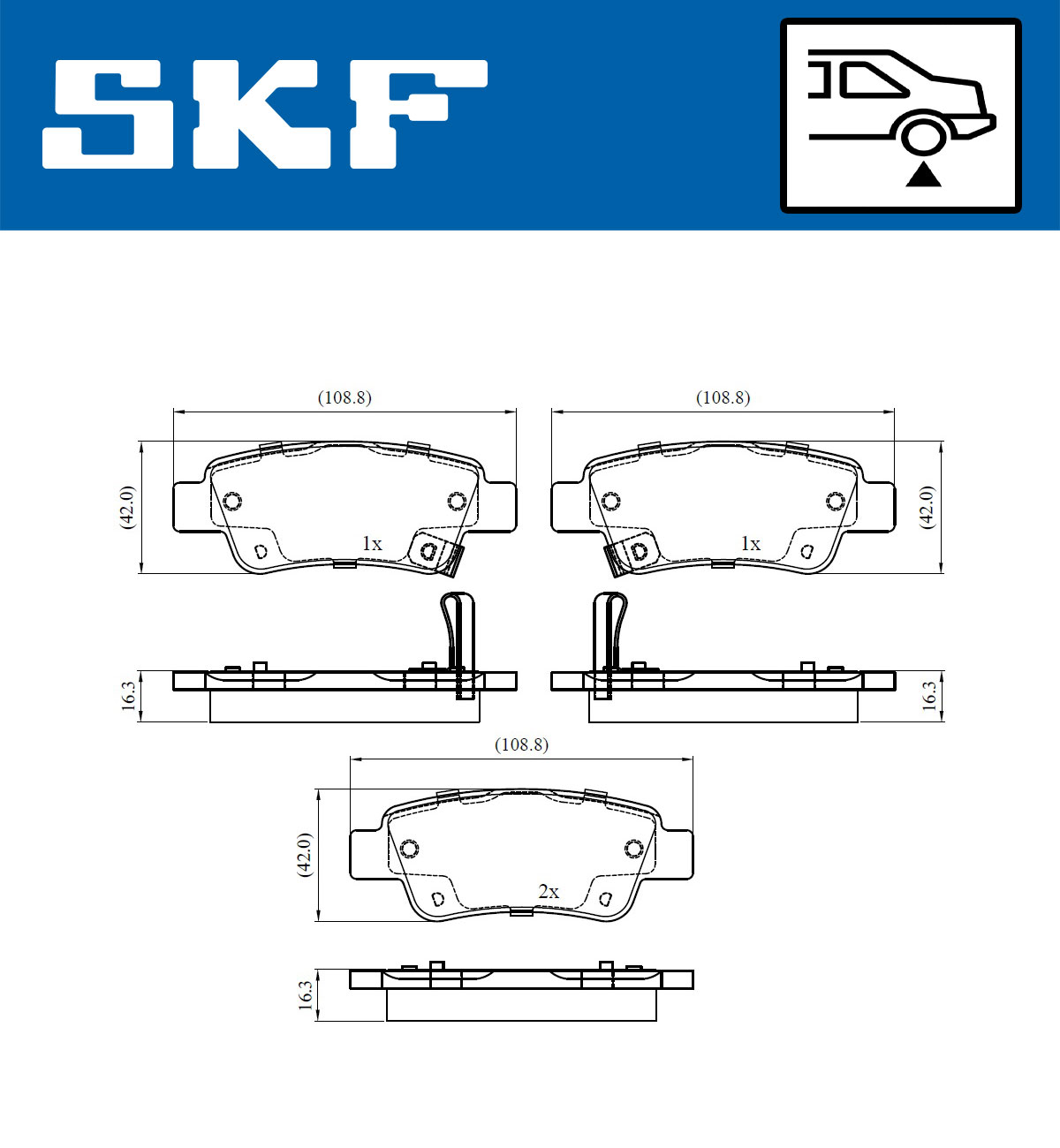 Set placute frana,frana disc VKBP 90439 A SKF